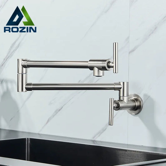 Double Joint Swing Arm Wall Mount Faucet