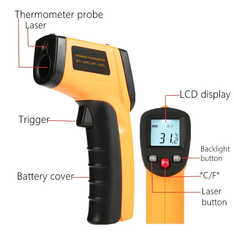 Non-Contact IR Infrared Thermometer Digital LCD